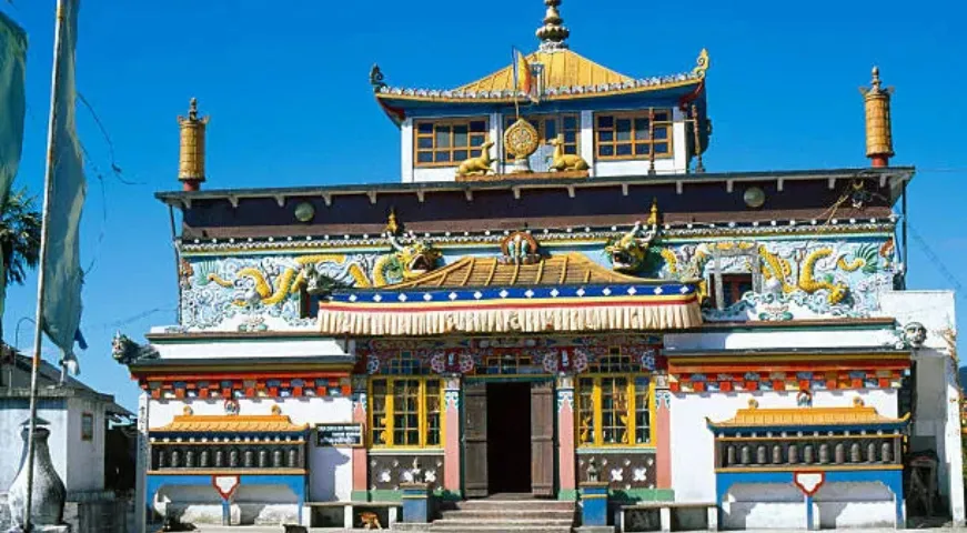 Ancient Ghoom Monastery with a large Maitreya Buddha statue in Darjeeling.
